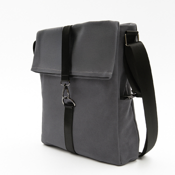 Шоппер Superbag Companion, с тремя отделениями, боковым креплением (карабин) и карманом (серый с черным)