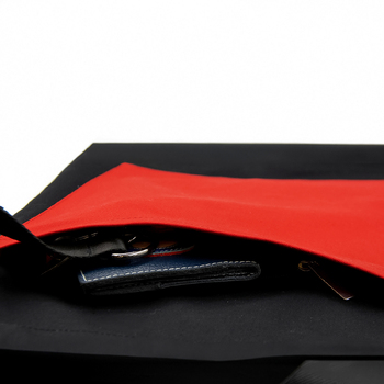 Шоппер Superbag Big Pocket, с карманом на молнии (черный с красным)