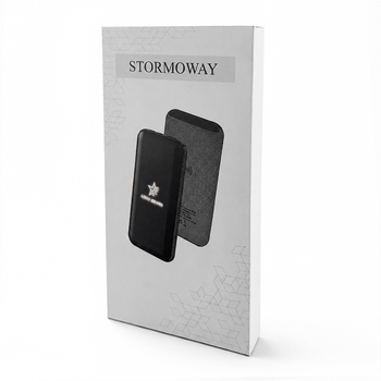 Внешний аккумулятор Stormoway, 10000 mAh с беспроводной зарядкой, черный