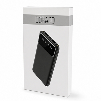 Внешний аккумулятор Dorado 10 000 mAh с фонариком, черный