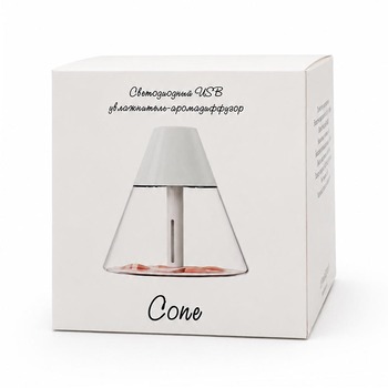 Светодиодный USB увлажнитель-аромадиффузор Cone, белый