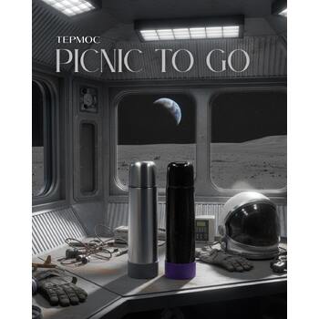 Термос Picnic Bright To Go, чёрный/фиолетовый