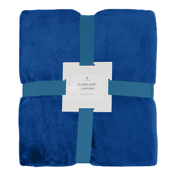 Плед флисовый SUPER SOFT COMFORT TRAVEL, синий