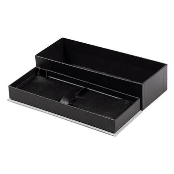 Футляр для одной или двух ручек Pencase Emotion Duo, бумажный, черный с серебристым элементом