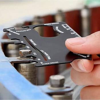 Мультитул Tools Capture в виде карточки, стальной, в чехле из кожзама, черный