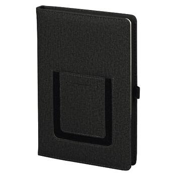Ежедневник Smart Wallet Cambric A5, черный, недатированный, в твердой обложке с поролоном