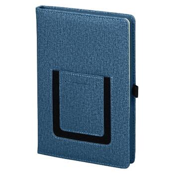 Ежедневник Smart Wallet Cambric A5, синий, недатированный, в твердой обложке с поролоном