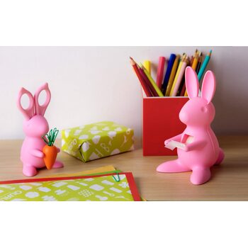 Ножницы и магнит со скрепками Bunny, розовые
