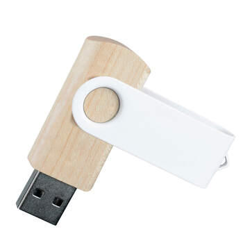 Флешка TWIST WOOD COLOR Светлое дерево с белым 4014.31.07.64ГБ