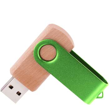 Флешка TWIST WOOD COLOR Светлое дерево с салатовым 4014.31.15.16ГБ