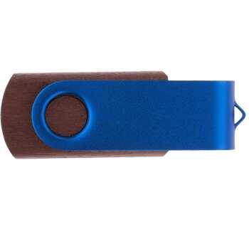 Флешка TWIST WOOD COLOR Темное дерево с синим 4014.32.01.32ГБ