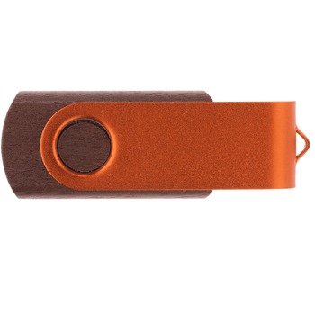 Флешка TWIST WOOD COLOR Темное дерево с оранжевым 4014.32.05.16ГБ