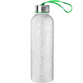 Бутылка для воды VERONA PET SOFT 550мл Белая с зеленым 6262.07.02
