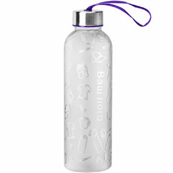 Бутылка для воды VERONA PET SOFT 550мл Белая с фиолетовым 6262.07.11