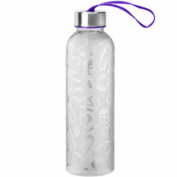 Бутылка для воды VERONA PET SOFT 550мл Белая с фиолетовым 6262.07.11