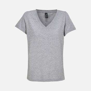 Футболка женская Regent Women с V-образным вырезом, серый меланж, размер XXL