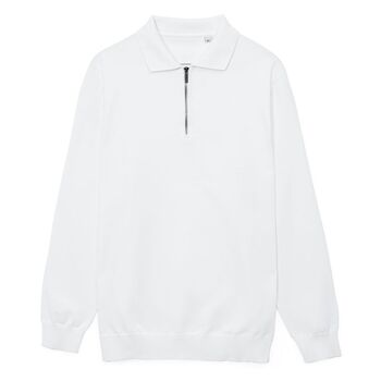 Рубашка поло мужская с длинным рукавом Terrazzo, белая, размер L/XL