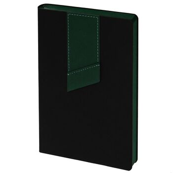 Ежедневник Bookmark, недатированный, черный с зеленым
