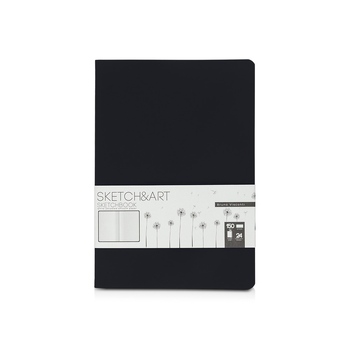 Скетчбук "Sketch & Art" в мягком переплете 147х210 мм, 24 л. белой бумаги 150 г/м2, черный