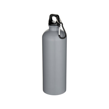 Одностенная бутылка для воды с карабином Oregon/Орегон, изготовленная из нержавеющей стали, сертифицированной по стандарту RCS, объемом 750 мл, серый