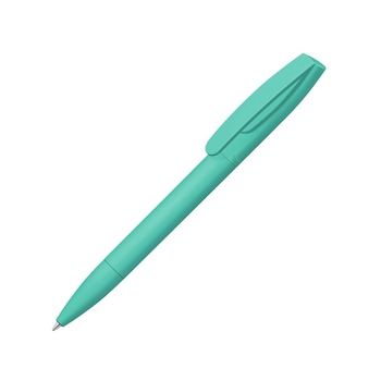 Шариковая ручка "Coral Gum " с прорезиненным soft-touch корпусом и клипом., бирюзовый