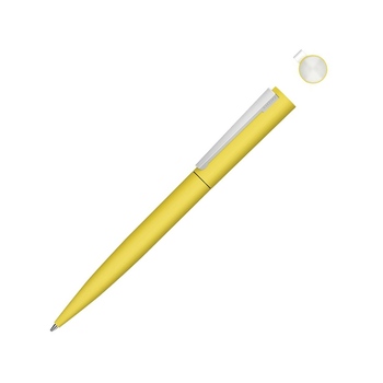 Металлическая шариковая ручка soft touch "Brush gum", желтый