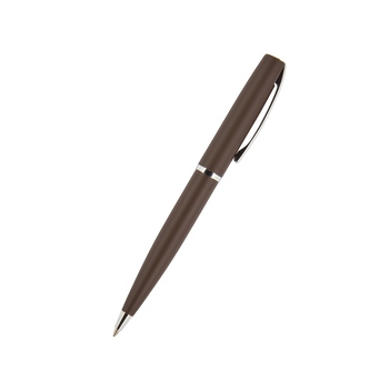 Ручка "Sienna" шариковая  автоматическая, коричневый металлический корпус soft-touch, 1.0 мм, синяя