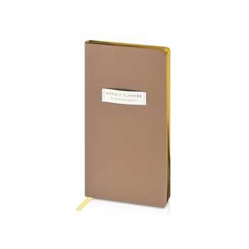Еженедельник недатированный А6 "Total beige" с нашивкой, бежевый