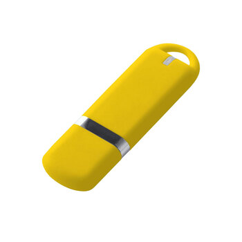 USB-флешка на 64 ГБ 3.0 USB, с покрытием soft-touch, жёлтый