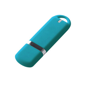 USB-флешка на 64 ГБ 3.0 USB, с покрытием soft-touch, голубой