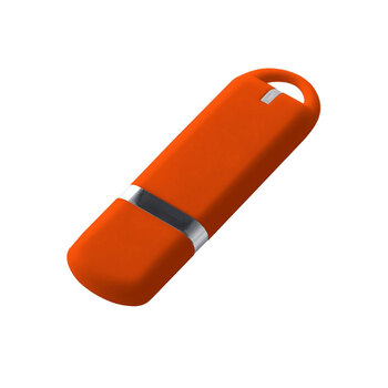USB-флешка на 32 ГБ с покрытием soft-touch, оранжевый