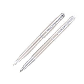 Набор Pierre Cardin PEN&PEN: ручка шариковая + роллер. Цвет - серебристый. Упаковка Е.