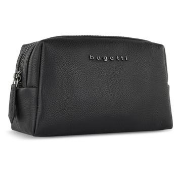 Косметичка BUGATTI БЕЛЛА | BELLA, чёрная, воловья кожа/полиэстер, 19х8,5х11 см
