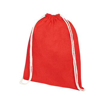 Рюкзак со шнурком Tenes из хлопка плотностью 140 г/м2, красный