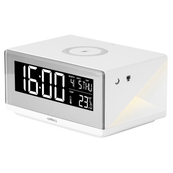 Часы с беспроводным зарядным устройством Rombica Timebox 2, белый (Р)