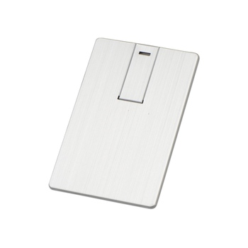 Флеш-карта USB 2.0 64 Gb в виде металлической карты "Card Metal", серебристый