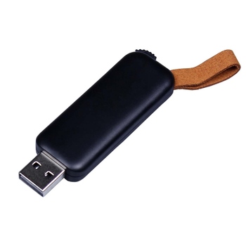 USB-флешка промо на 128 Гб прямоугольной формы, выдвижной механизм, черный