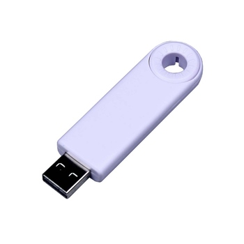USB-флешка промо на 64 Гб прямоугольной формы, выдвижной механизм, белый