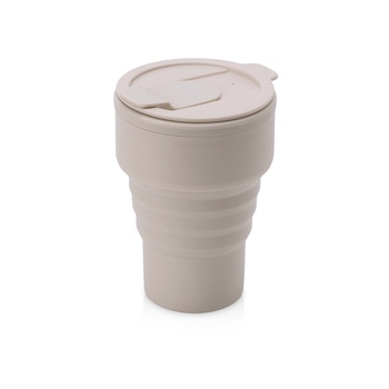 Силиконовый складной стакан "GoCup", бежевый