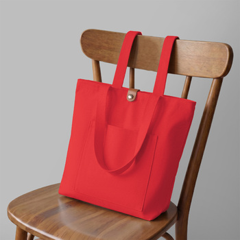Сумка Clip из хлопка 340 г/м2 с застежкой из экокожи, красный