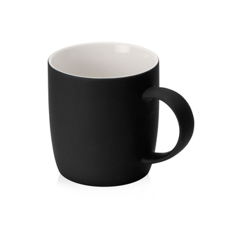 Кружка с покрытием soft-touch "Dalgona", черный (P)