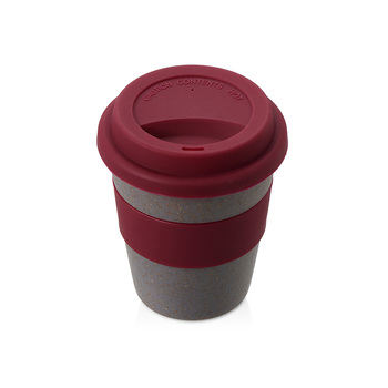 Стакан с силиконовой крышкой "Cafe", burgundy