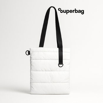 Шоппер Superbag Bubble, стёганый, с магнитной кнопкой (белый с черным)