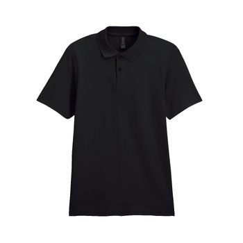Футболка поло SOFTSTYLE ADULT DOUBLE PIQUE, ЧЕРНЫЙ 4XL