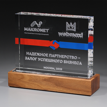 Награда из стекла с подсветкой