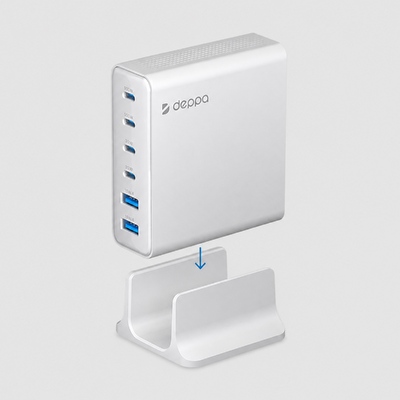 Зарядная станция 4xUSB Type-C, 2xUSB, PD, QC, 160Вт, белый, Deppa