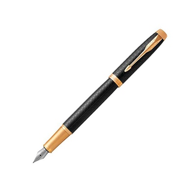 Перьевая ручка Parker IM Premium Black GT, перо: F, цвет чернил: blue, в подарочной упаковке.