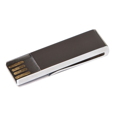 USB-флешка на 16 Гб в виде зажима для купюр, серебро