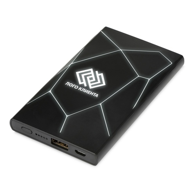 Портативное беспроводное зарядное устройство "Geo Wireless", 5000 mAh, черный