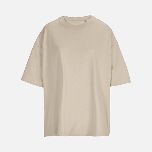 Футболка оверсайз женская Boxy Women, бежевая (льняная), размер XL